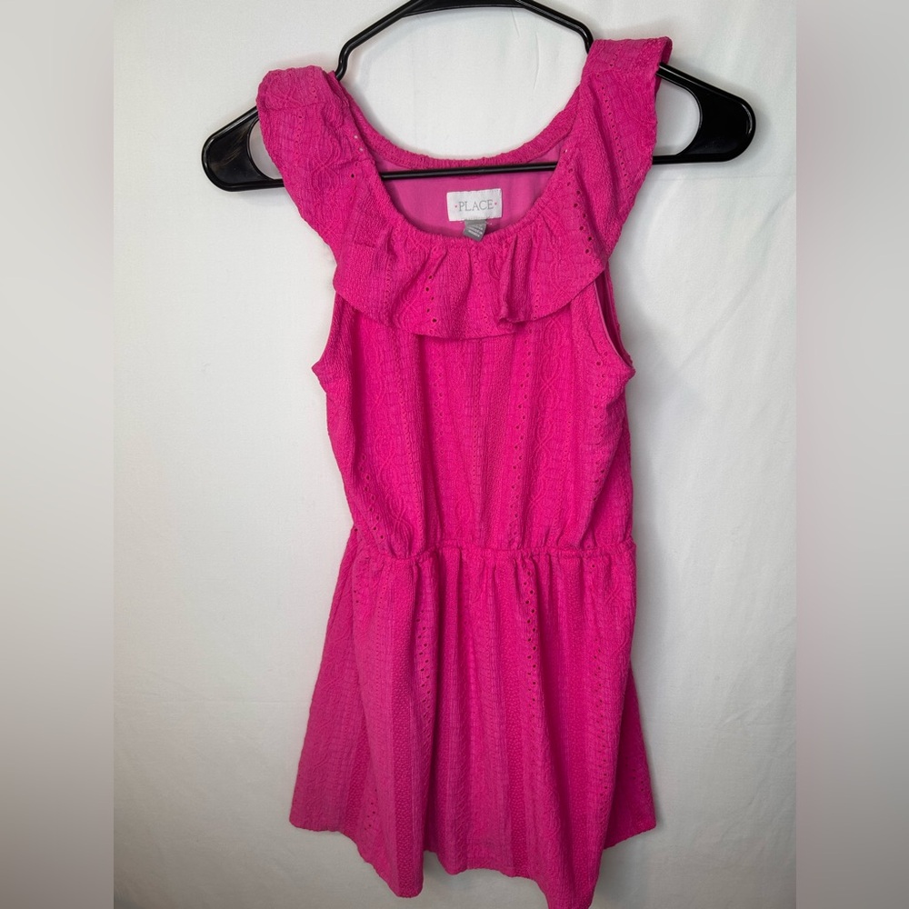 The Children's Place Girl's Ruffled Casual Dress Pink Size 10/12 Large